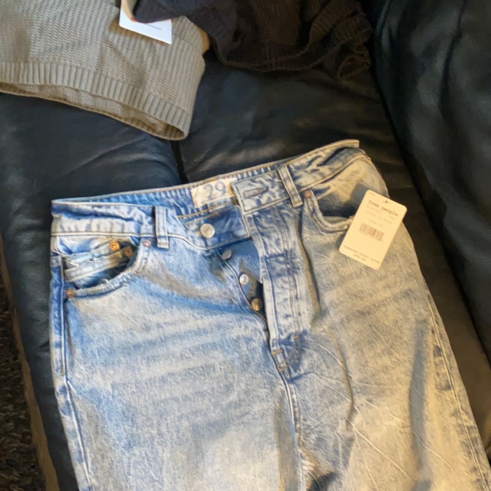 Free People Light Wash High Rise Jeans